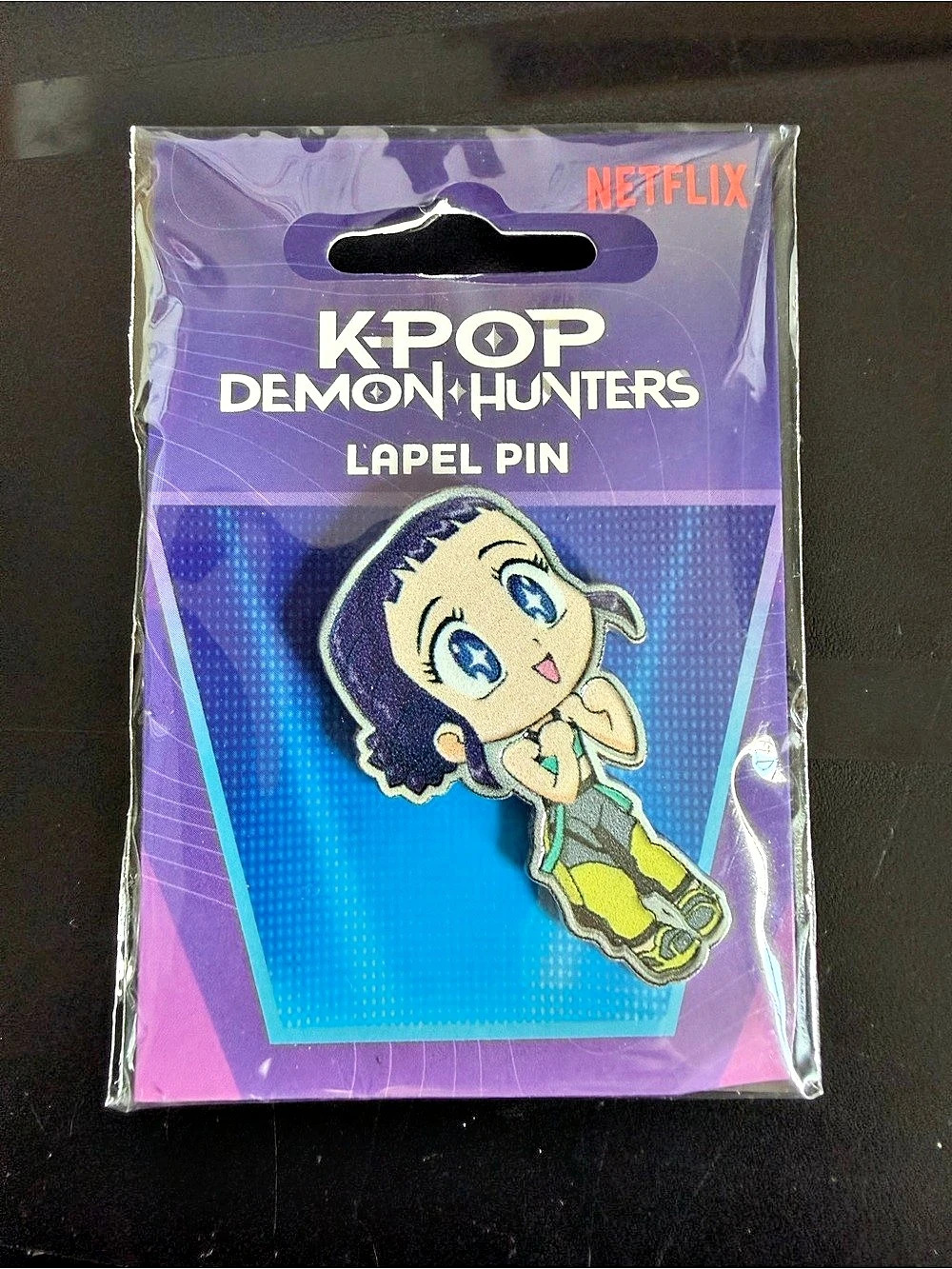 Netflix K-Pop Demon Hunters Lapel Pin Purple & Blue NWT 1 of 3